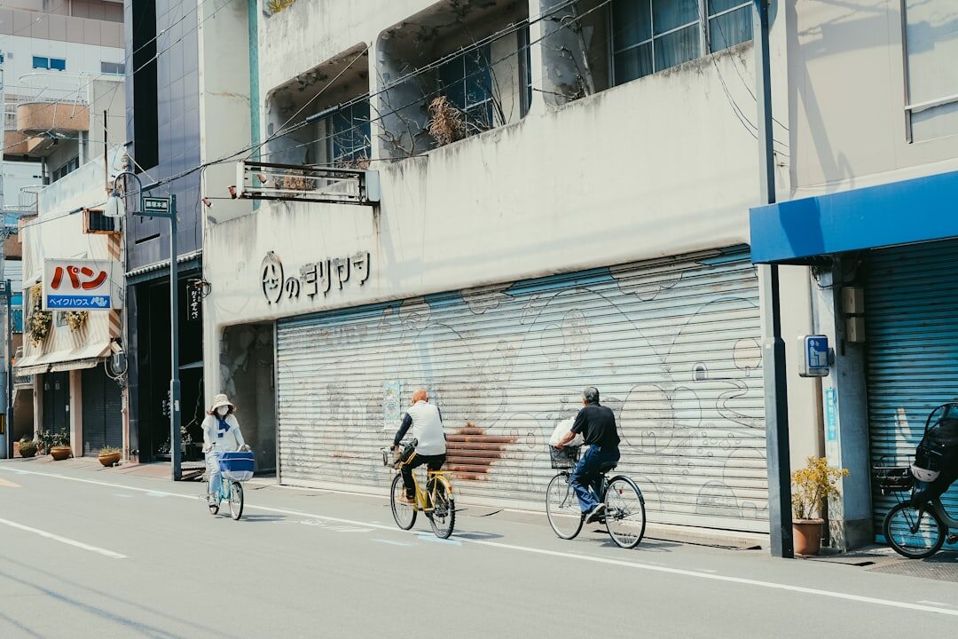 city street with bikes