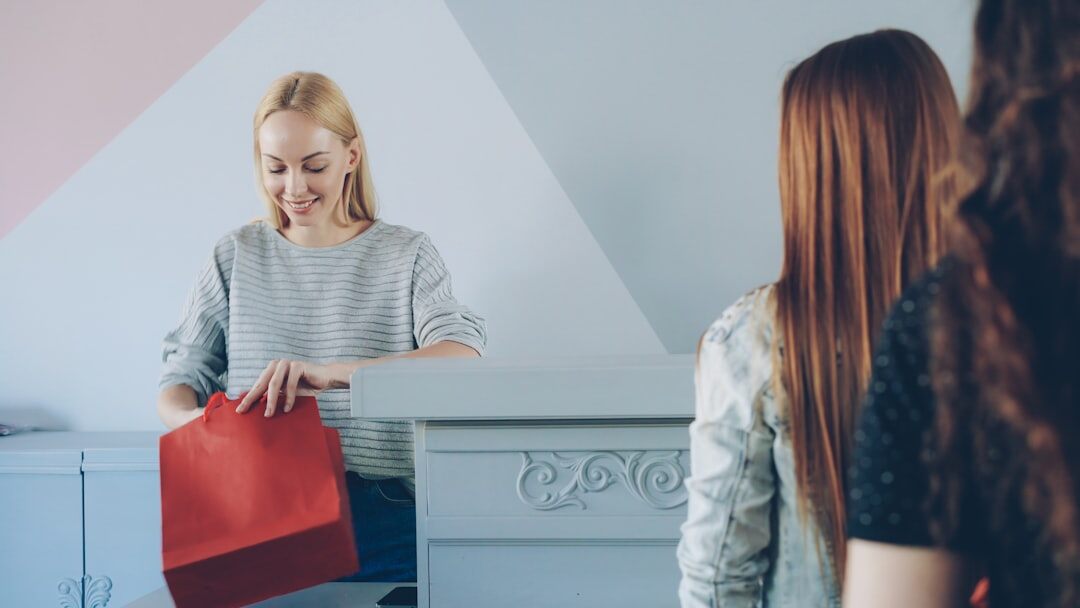 businesswoman giving donation