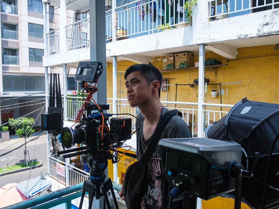 film set with lights